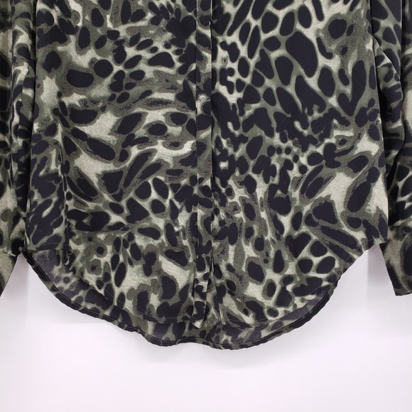 Vince Camuto Olive Leopard Print Blouse Sz XS - Picture 6 of 8